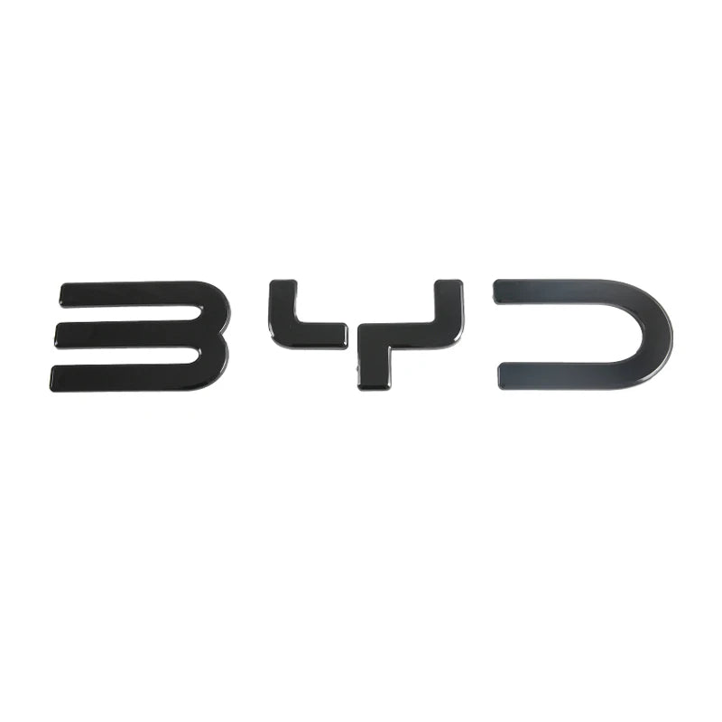 BYD Shark 6 Front & Rear 3D Badge Sticker Set — Gloss Black
