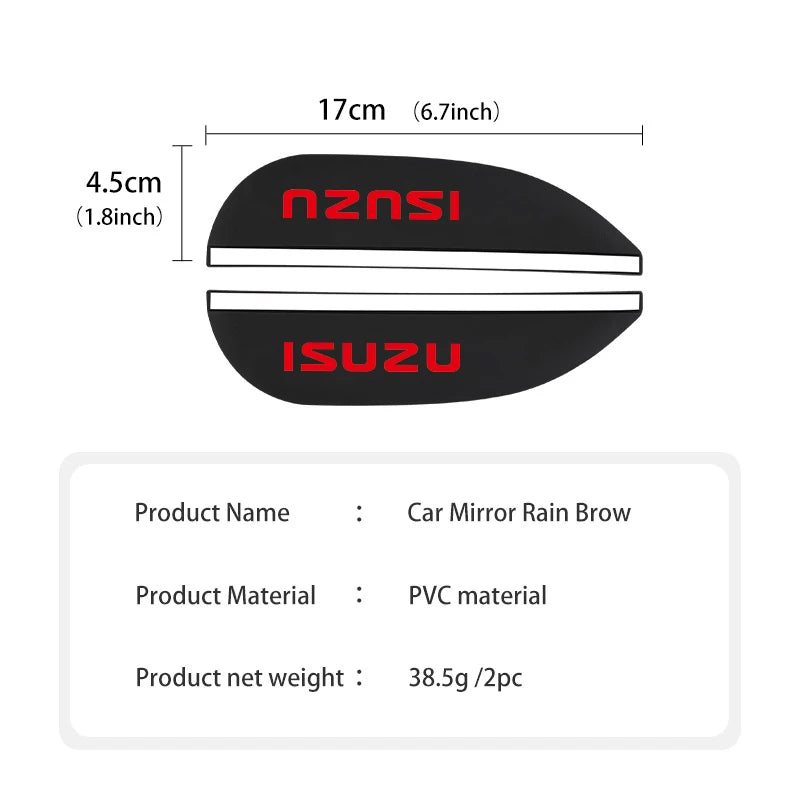 Isuzu D-Max Rain Guard Mirror Stickers
