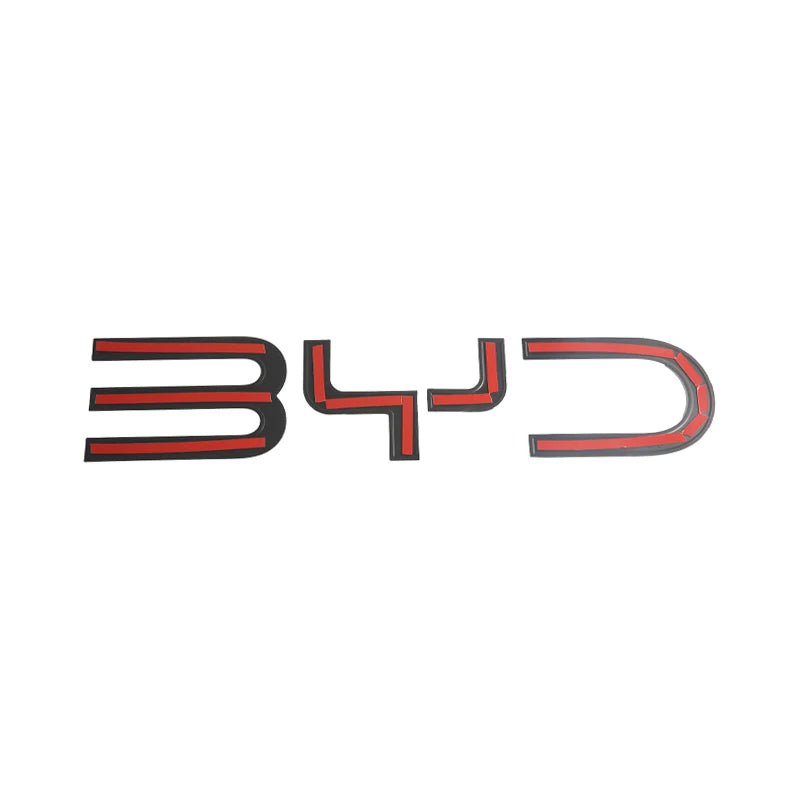 BYD Shark 6 Front & Rear 3D Badge Sticker Set — Gloss Black