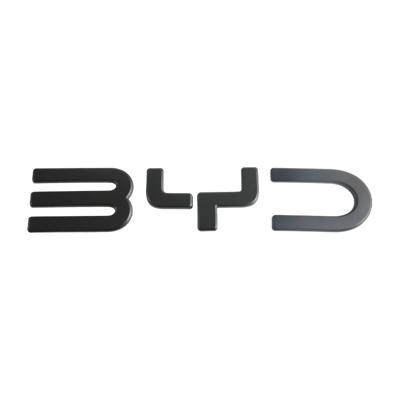 BYD Shark 6 Front & Rear 3D Badge Sticker Set — Gloss Black