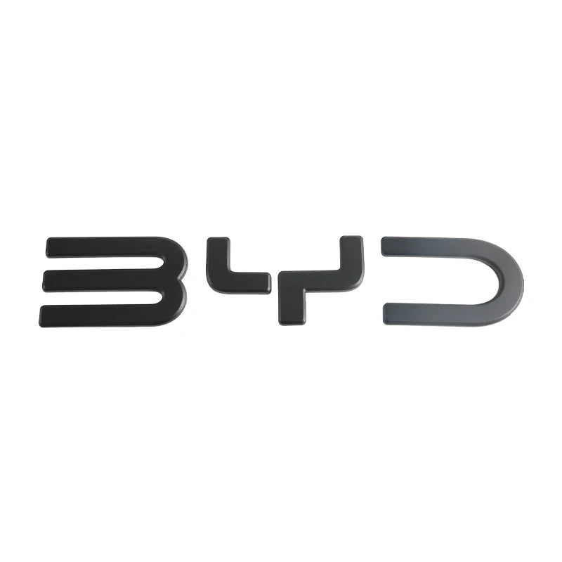 BYD Shark 6 Front & Rear 3D Badge Sticker Set — Gloss Black