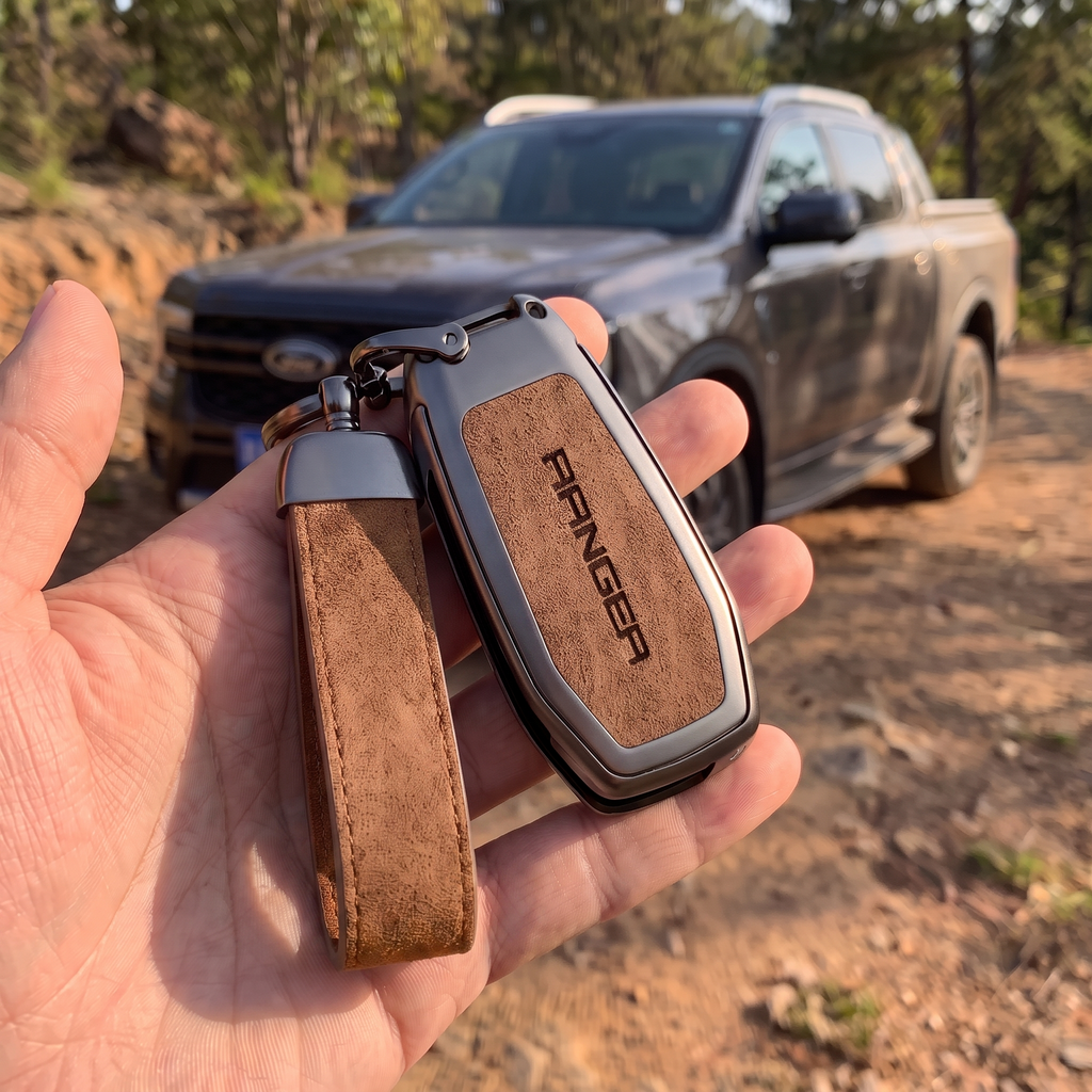 Ford Ranger Leather Key Case - gun brown lifestyle